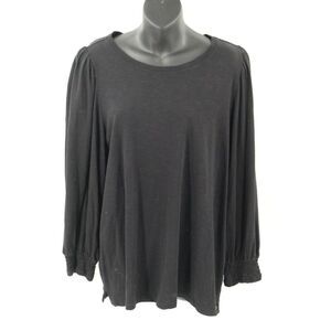 Crown & Ivy Womens Black Long Sleeve T-Shirt Size XL Basic Neutral Capsule